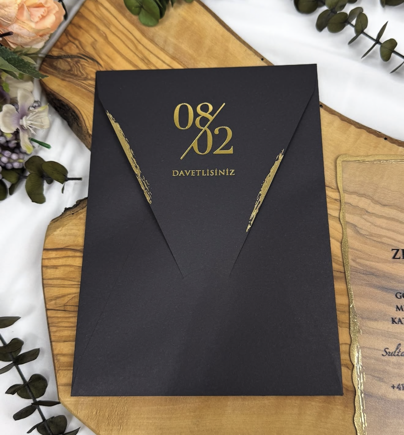 Faire-part "Or Brut" - Enveloppé