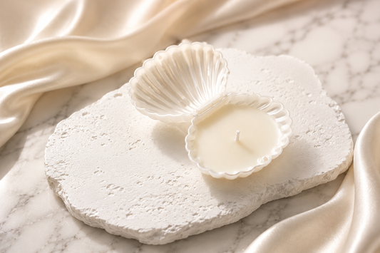 Bougie Coquillage emballée – détail qui sublime vos événements