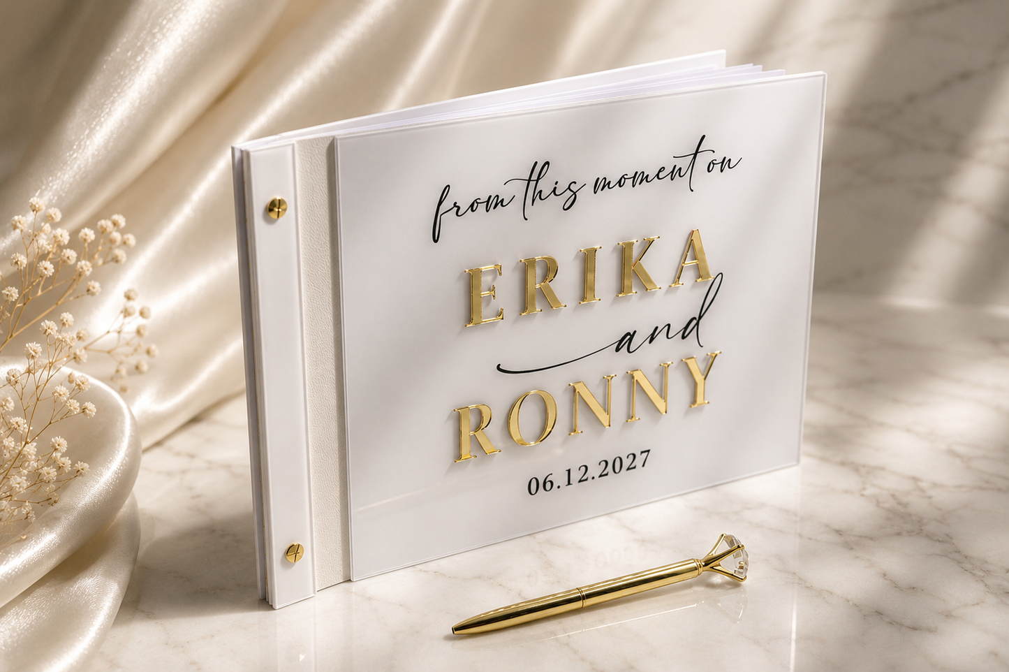 Livre d’Or Prestige – Écriture 2D Acrylique Personnalisée