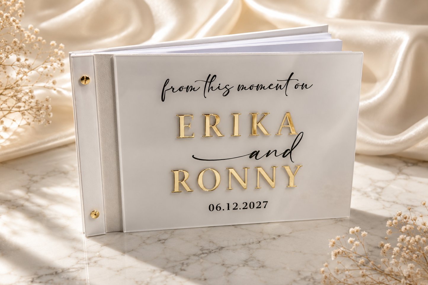 Livre d’Or Prestige – Écriture 2D Acrylique Personnalisée