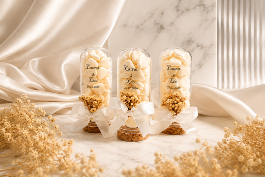 Dragées Sous Cloche – Personnalisées pour Mariage