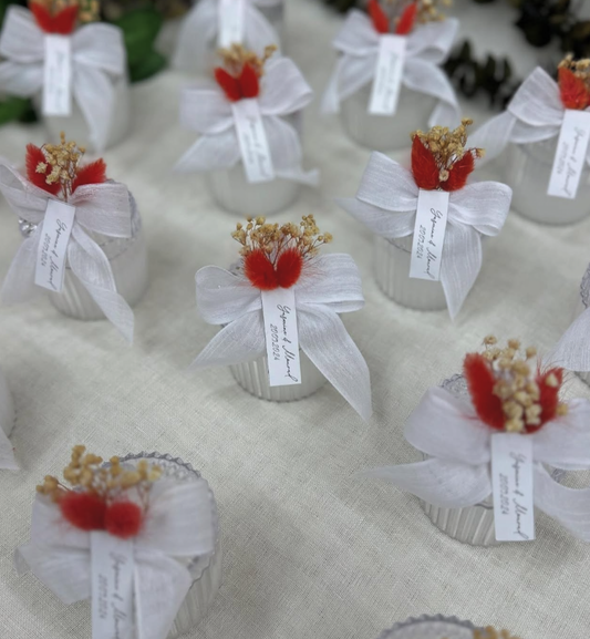 Bougie Cristal personnalisée – Élégance florale & souvenir raffiné