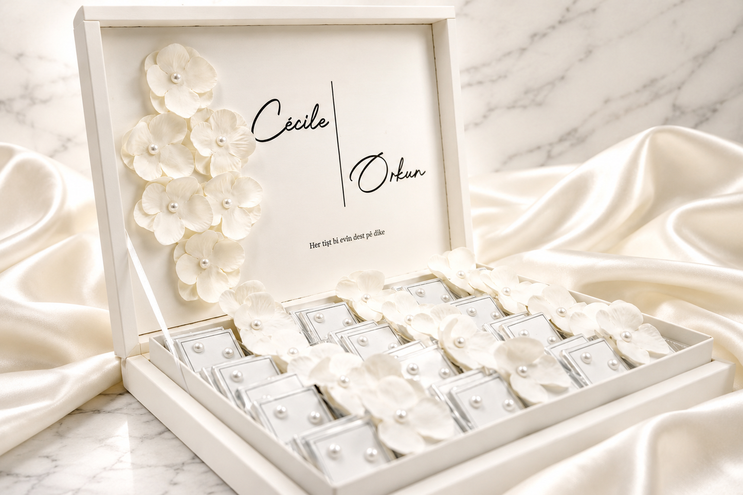 Coffret de 50 Chocolats Personnalisés – Mariage