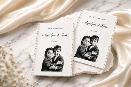 Carte photo personnalisée avec perles décoratives
