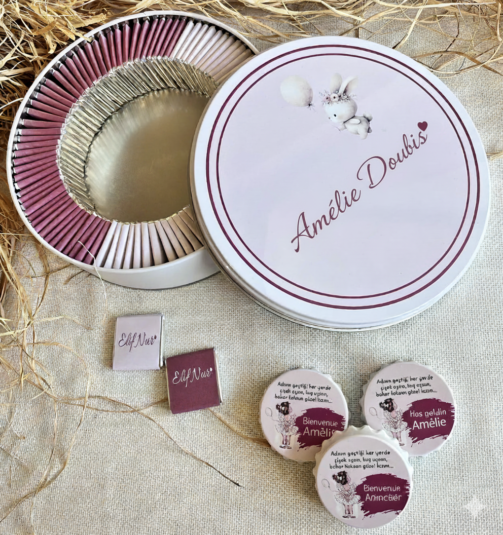 Boîte de Chocolats Personnalisée pour fille – Cadeau Naissance & Anniversaire