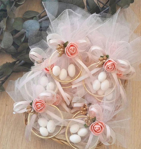 L'Écrin de Tulle : Porte-Dragées Rose & Or