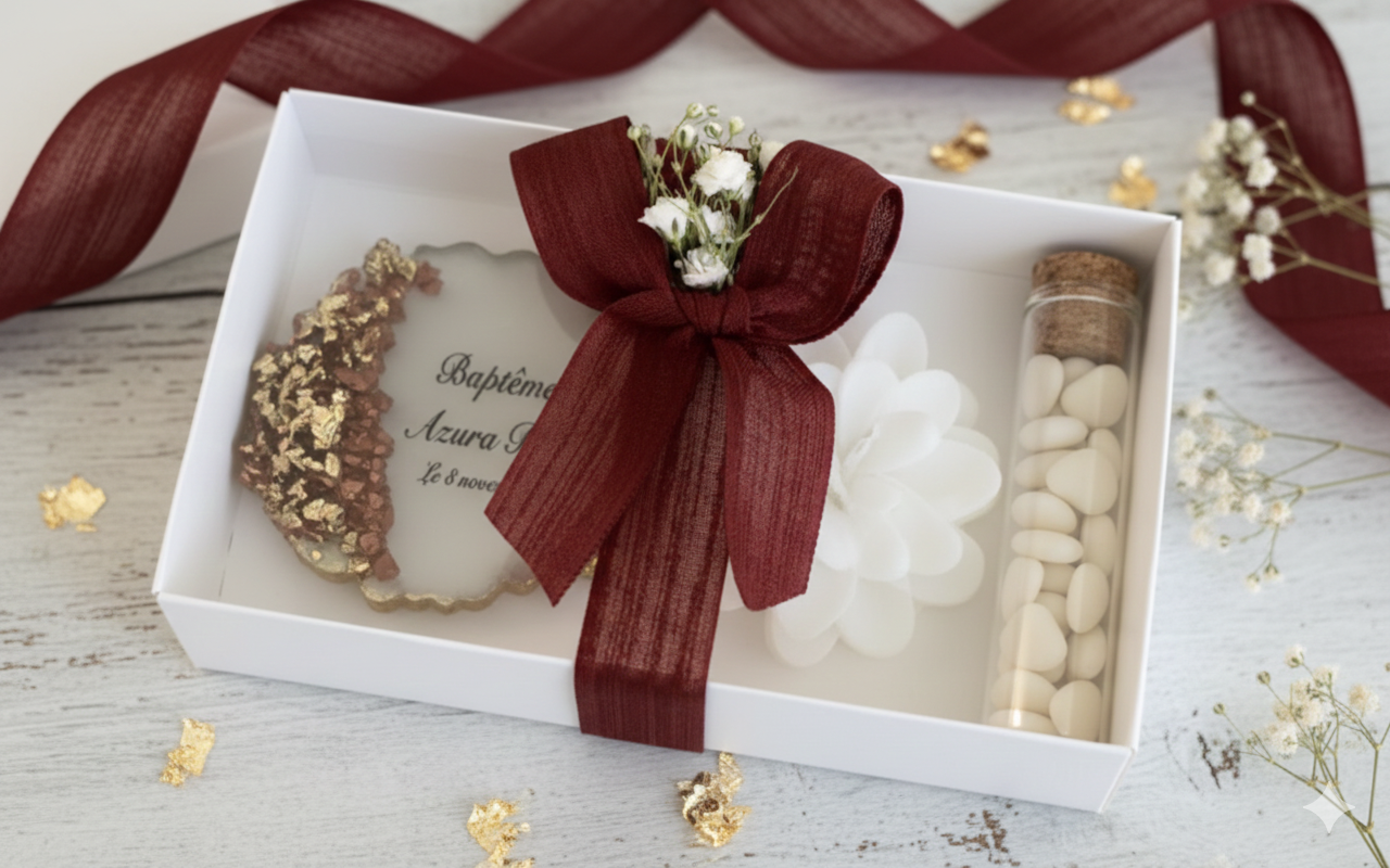 Coffret souvenir personnalisé 3 en 1 : Magnet, bougie, drajet