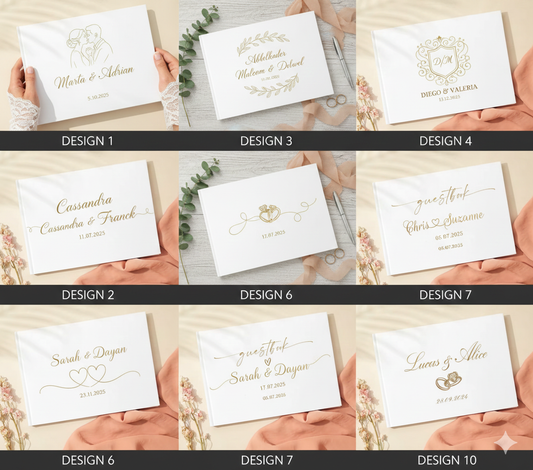 Livre d’Or « Élégant » – Finition Or Personnalisable