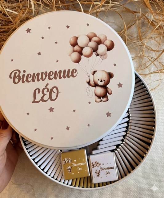 Boîte de Chocolats Personnalisée pour garçon – Cadeau Naissance & Anniversaire