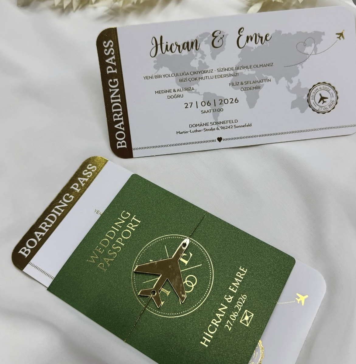Carte d’invitation Passport & Boarding Pass
