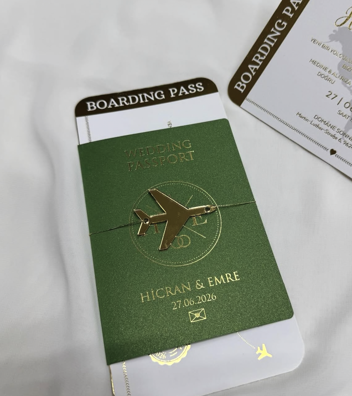 Carte d’invitation Passport & Boarding Pass