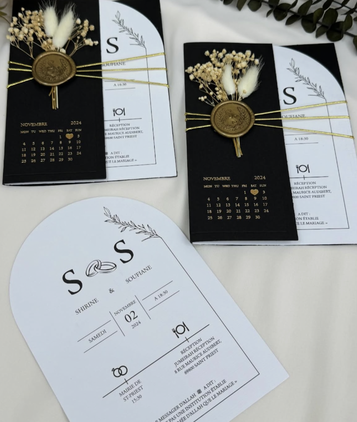 Faire-part "Black & White Statement" - Format Arche