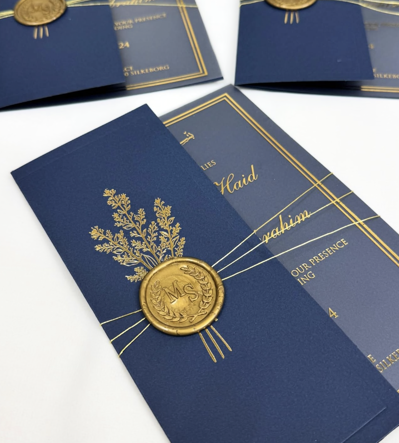 Faire-part "Majesté" - Collection Bleu Marine et Or Royal