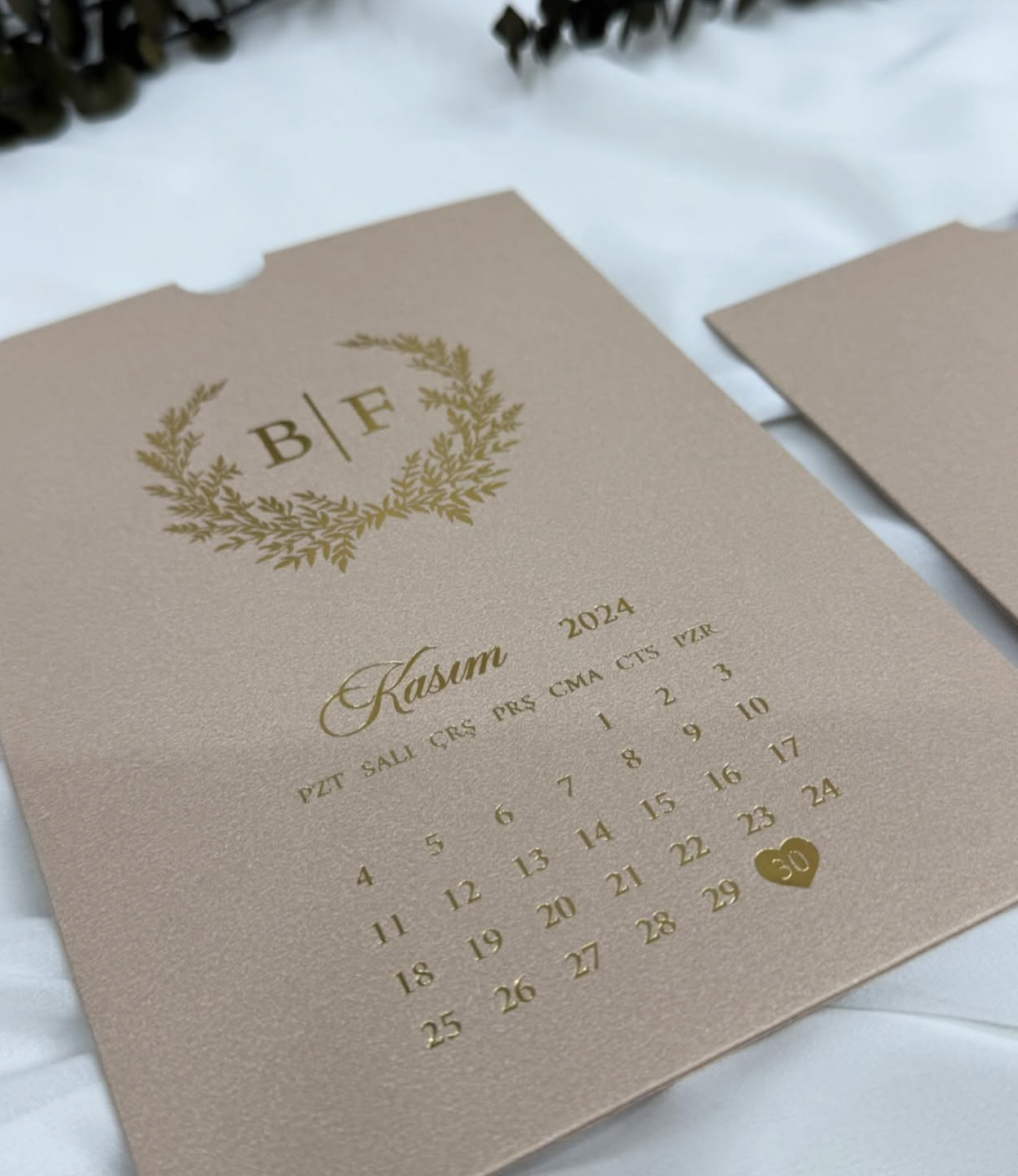 Faire-part "Écrin de Lumière" - Transparent et Nude Poudré