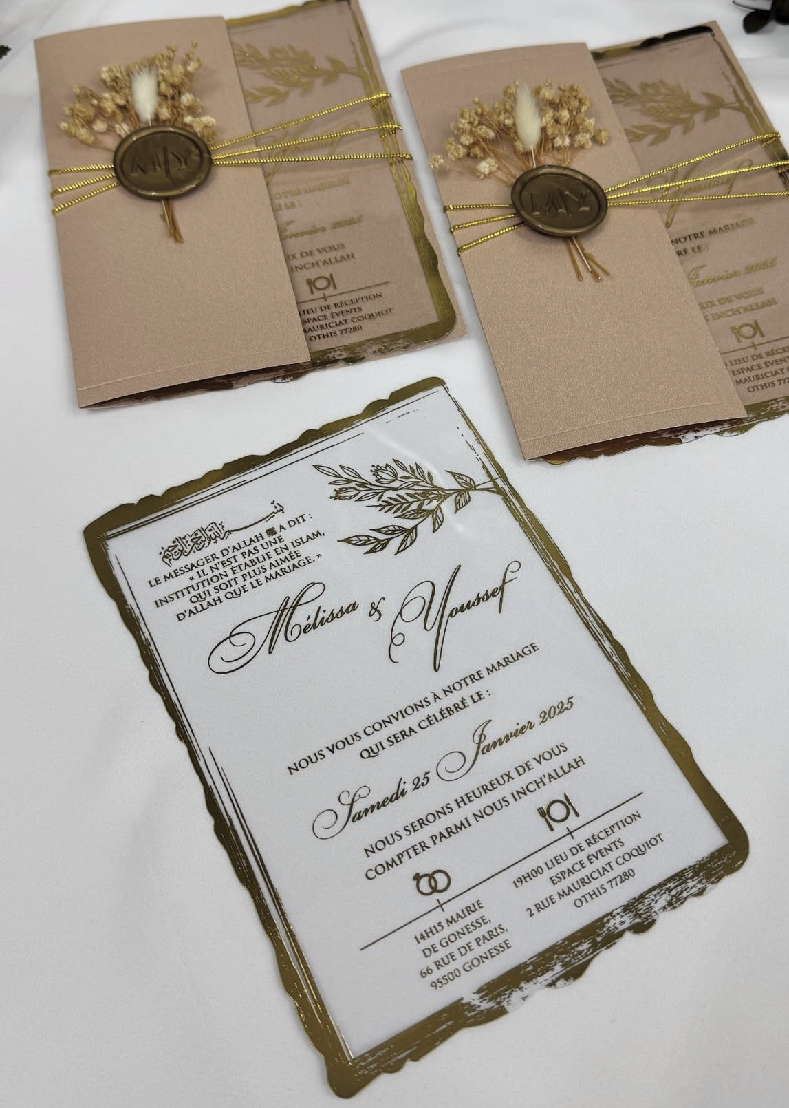 Faire-part "Terre de Sienne" - Vintage Bohème et Bords Irréguliers