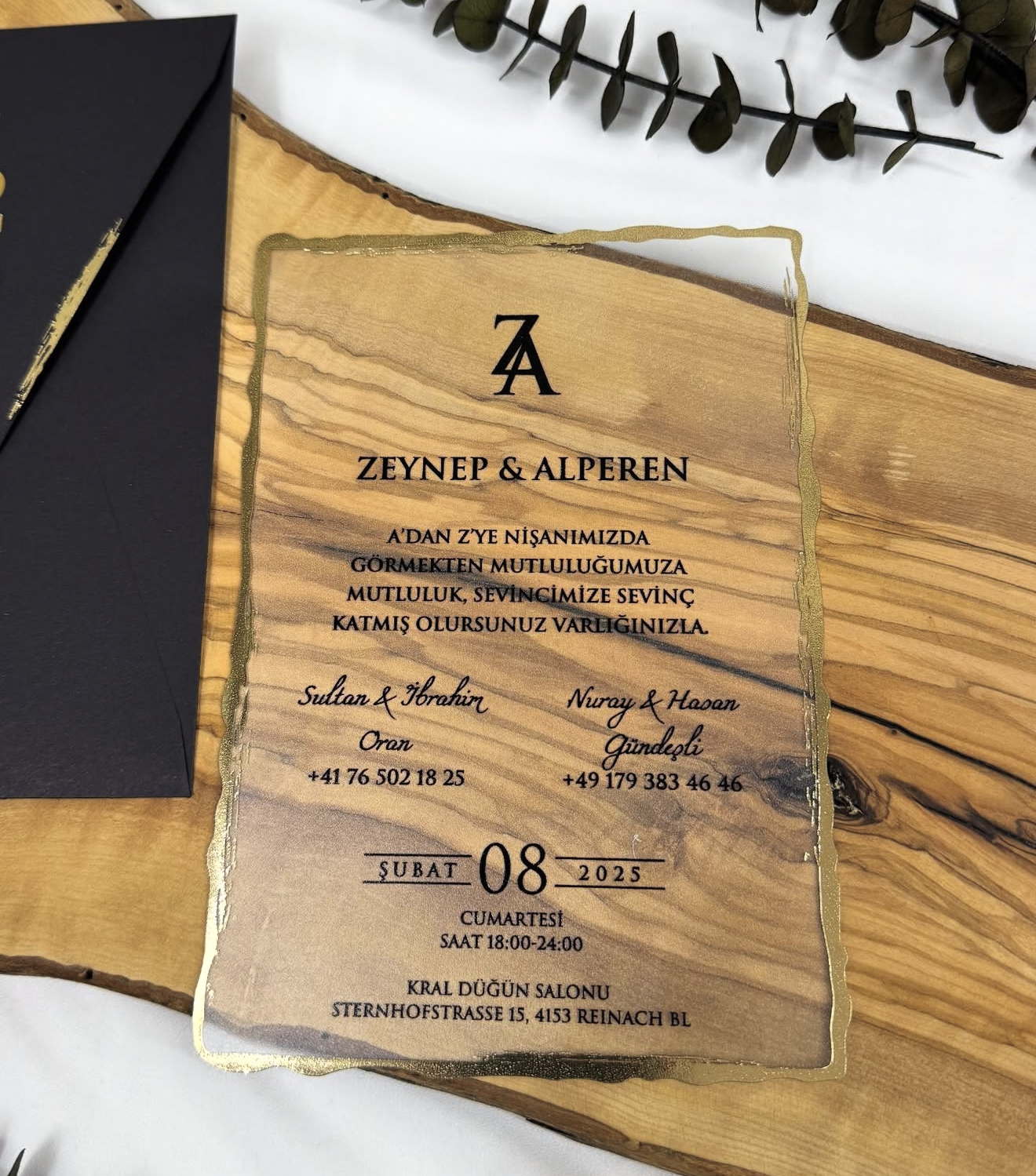 Faire-part "Or Brut" - Enveloppé