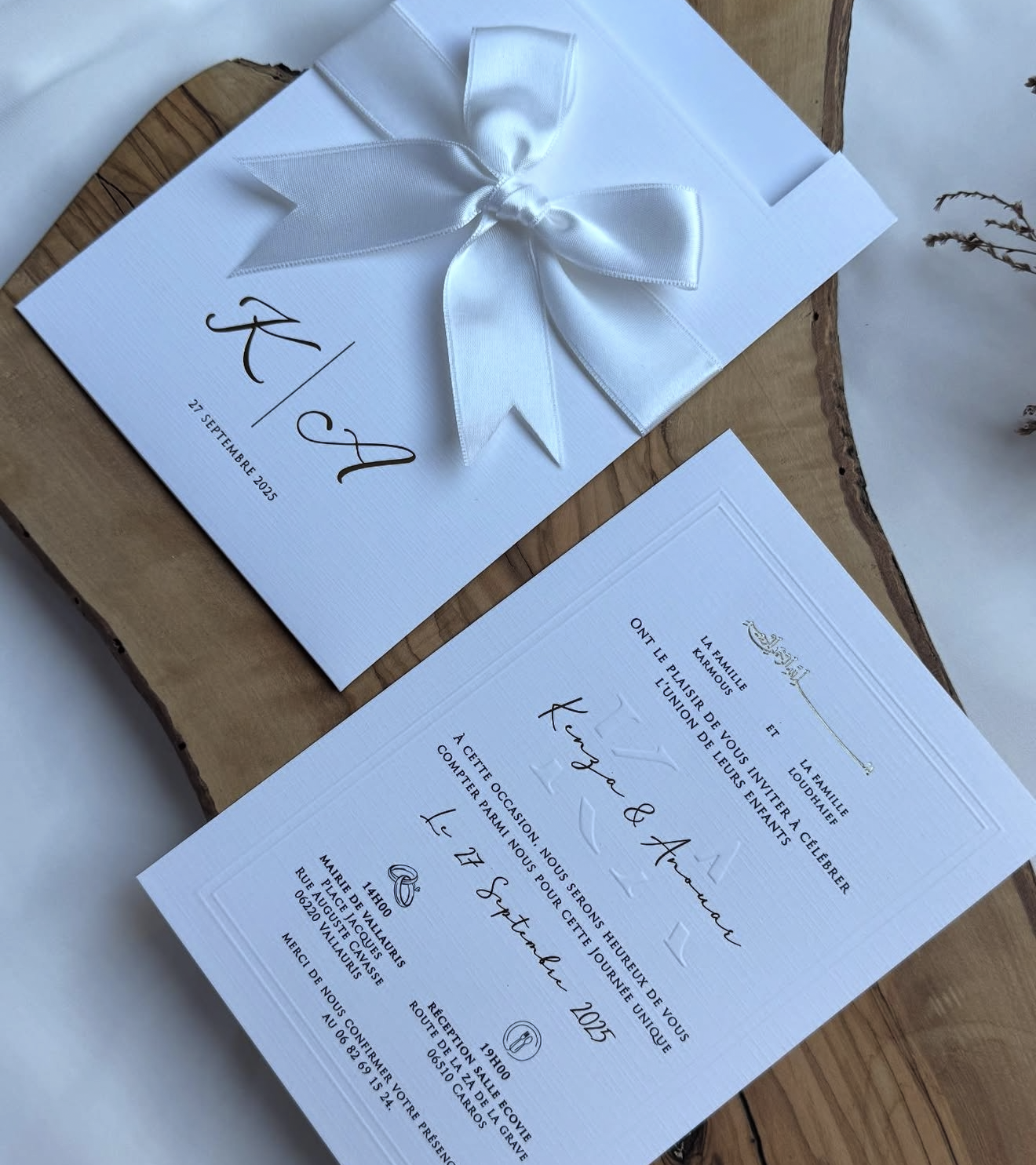 Modèle Aérien Blanc Nacré - Ruban et Impression Prestige