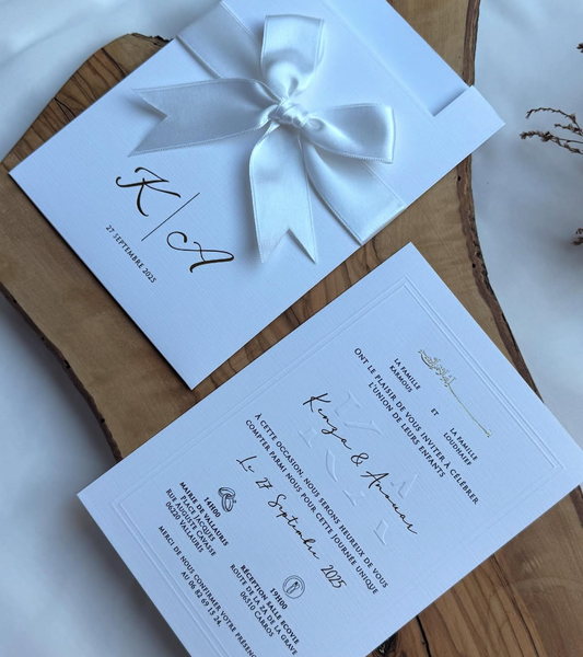 Modèle Aérien Blanc Nacré - Ruban et Impression Prestige