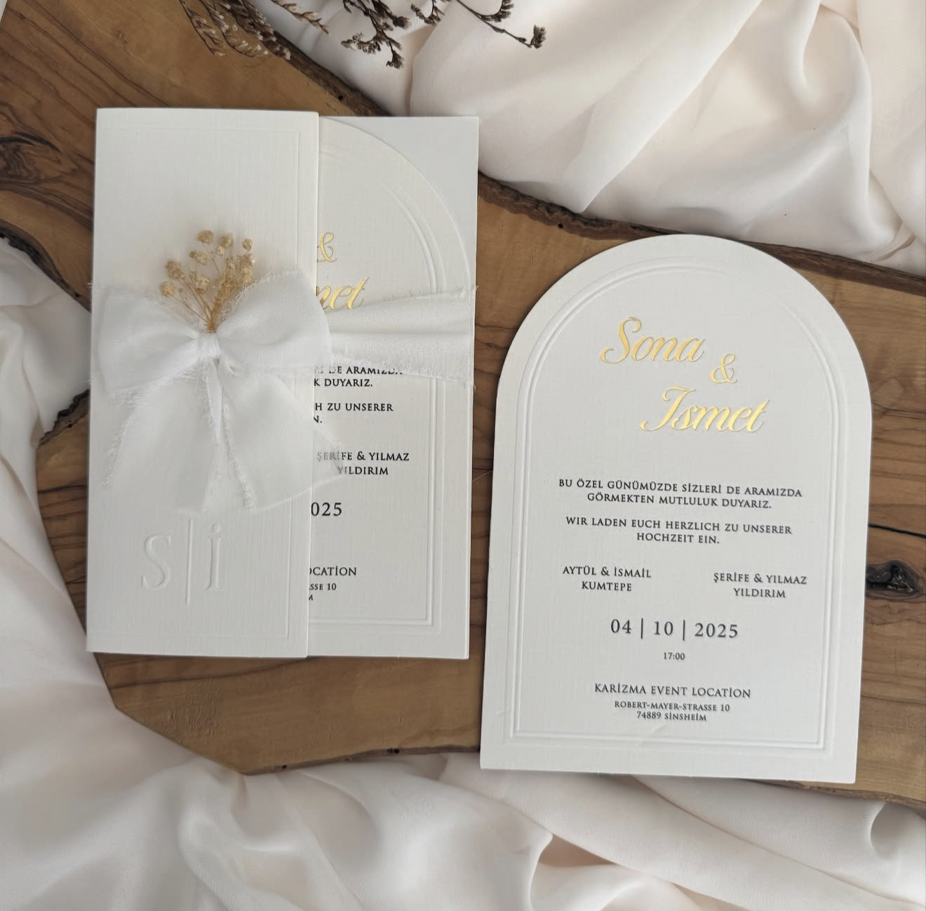 Faire-part de Mariage "Pliable Arche" - La simplicité des Couleurs et de la Forme