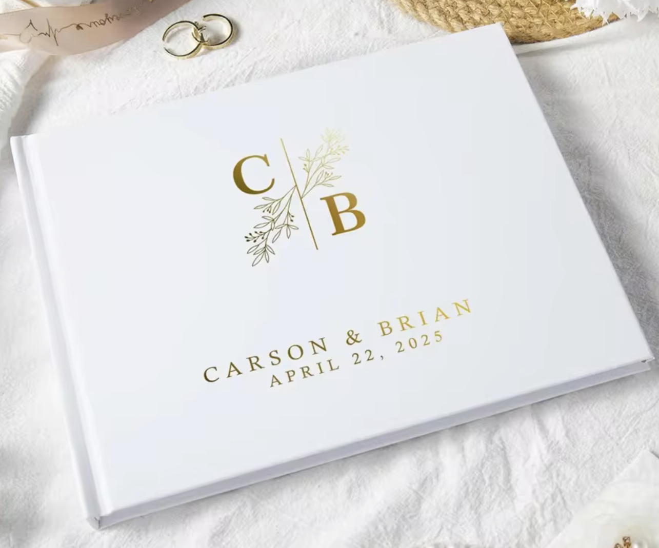 Livre d’Or de Mariage Classique – Noir ou Blanc Personnalisable