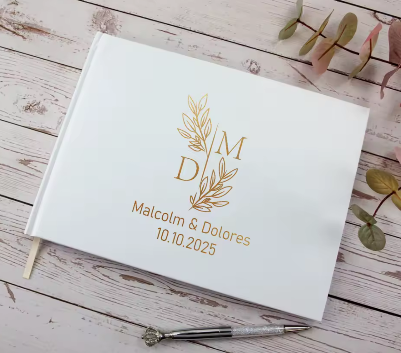 Livre d’Or « Élégant » – Finition Or Personnalisable