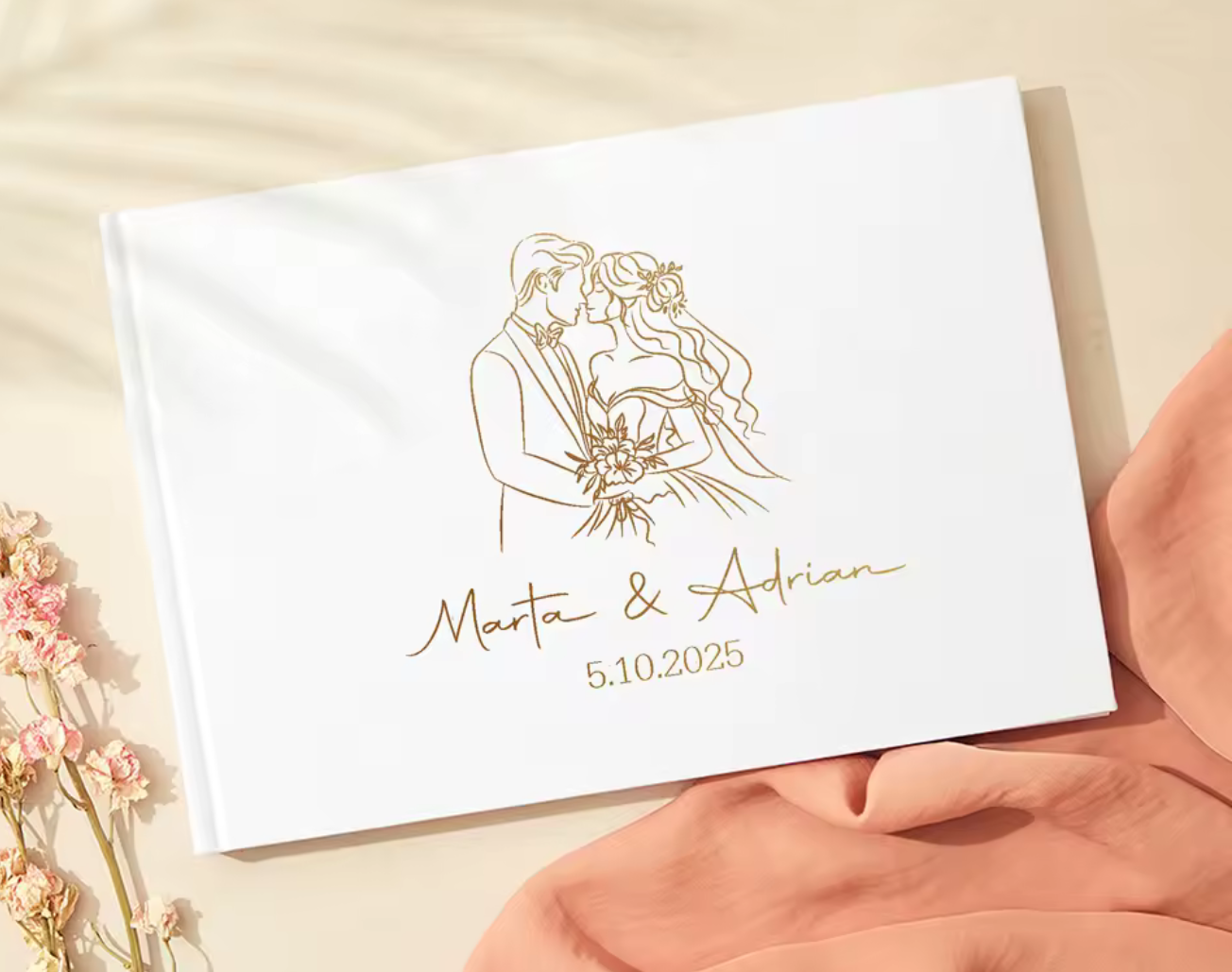 Livre d’Or « Élégant » – Finition Or Personnalisable
