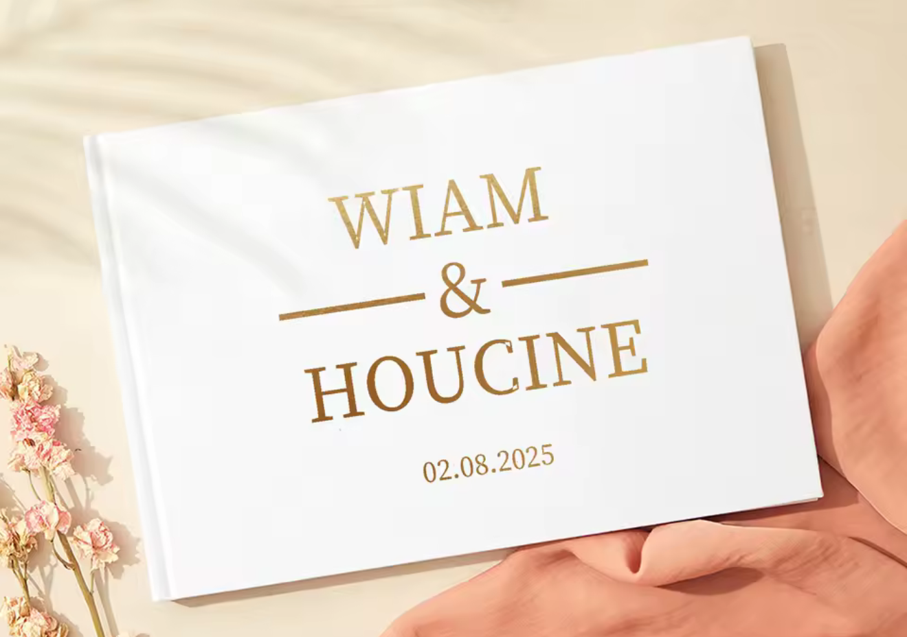 Livre d’Or « Élégant » – Finition Or Personnalisable