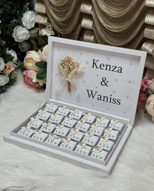 Coffret de 50 Chocolats Personnalisés – Mariage